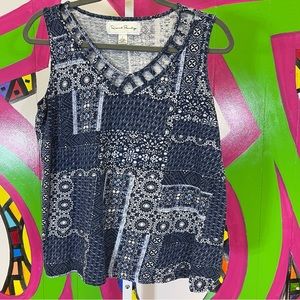 French Laundry, Cute Patchwork Print Tank Top. Size Large. Excellent condition!